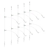 Luroad 5 Stück Angelhaken für Meeresangeln, Flapper-Rigs für Meeresangeln, Strandwerfen, Uferfischen, Flunder, Whiting, Barsch, Scholle...
