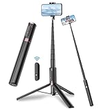 TONEOF 170CM Selfie Stick Stativ, Ausziehbar All-in-1 Stativ Handy Einbeinstativ aus Aluminium mit Kabelloser Fernbedienung&10...