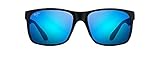 Maui Jim Unisex Sunglasses, Blue red Sands Black matt, M
