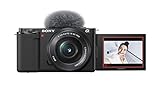 Sony Alpha ZV-E10 APS-C spiegellose Vlog-Kamera mit 16-50mm Objektiv (Display für Vlogging, 4K-Video, Echtzeit-Augen-Autofokus)