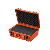 TomCase wasserdichter Outdoor Case 47x37x18 cm mit Rasterschaumstoff/Würfelschaumstoff; IP67 Transportkoffer (Orange)