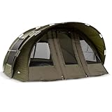 Lucx Leopard XXL Bivvy Angelzelt für 2-4 Mann - extragroßes Karpfenzelt mit herausnehmbarer Bodenplane & 10.000 mm Wassersäule
