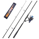 Sougayilang Karpfen Rute und Rolle Combo, 3-Abschnitt High - Qualität Carbon Angelrute und Karpfen Reel Angelset mit Angelschnur Haken...