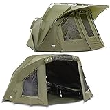 Lucx Lion Angelzelt 1-2 Mann mit Überwurf & Winterskin - Karpfenzelt Bivvy Carp Dome Tent - 10.000 mm Wassersäule, One-Pole-System, inkl....