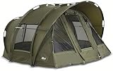 Lucx Leopard Bivvy Angelzelt für 2-3 Mann - wasserdichtes Karpfenzelt mit herausnehmbarer Bodenplane mit Reißverschluss & 10.000 mm...