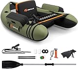 FANTASK Aufbelasbares Schlauchboot, Fischerboot mit Pumpe, Paddel, Gurte, Bellyboat Paddelboot für Erwachsene, 150 kg Belastbar, 135 x 109...