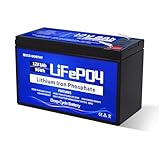 ECO-WORTHY LiFePO4 12V 8Ah Akku wiederaufladbarer Lithium batterie mit BMS Schutz und 3000+ tiefen Zyklen für Camping,Solaranlage,...