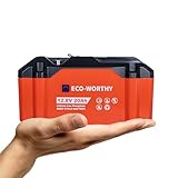 ECO-WORTHY LiFePO4 Akku 12V 20Ah Lithiumbatterie wiederaufladbar mit 3000-15000 Tiefzyklus und BMS-Schutz für...