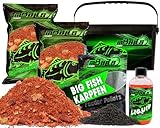 Angel-Berger Magic Baits Futterset mit Eimer Angelfutter Groundbait Liquid Pellets (Big Fish Karpfen)