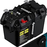 KESSER® Batteriebox für Bootsmotor Elektromotor Schlauchboot Aussenboarder Wohnmobil, Batteriekasten Boote USB und 12V Anschluss Akku...