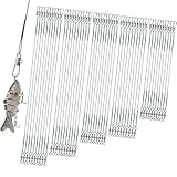 Realure 50 Stücke Stahlvorfach Hecht Angeln Set mit Wirbel & Snaps, 5größen Edelstahl Fischen Angelzubehör Raubfisch, Vorfach Angeln...