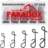 Paradox Fishing Knotenlosverbinder Set I 125 Stück 14mm-20mm I No Knot Verbinder Angeln Schnurverbinder Angelzubehör Wirbel Angeln