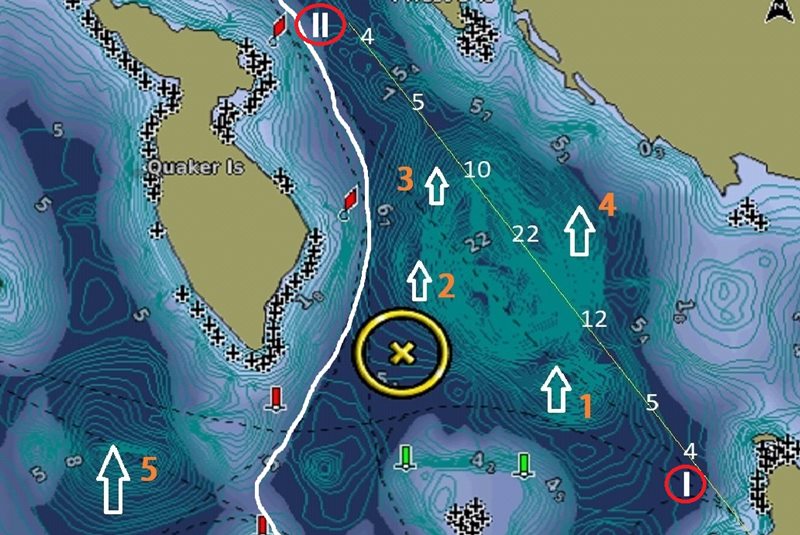 Kartenausschnitt aus der Seekarte Bluechart G2 HD EU 005R