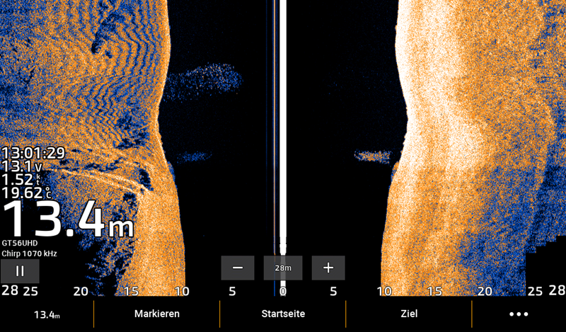 Garmin Echomap sv SideVü Scan im UHD Modus